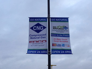 Double sided pole banners for Orange County auto dealerships