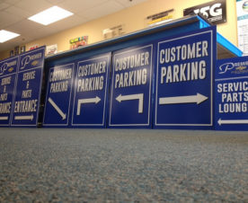 Auto dealership parking and directional signs Orange County