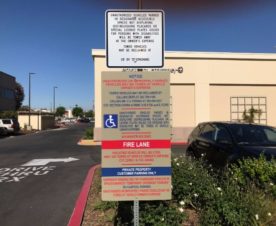 Parking lot signs for shopping mall managers in Orange County CA