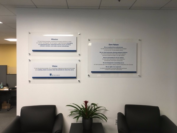 Vision Statement Signs for Lobbies in LA County CA