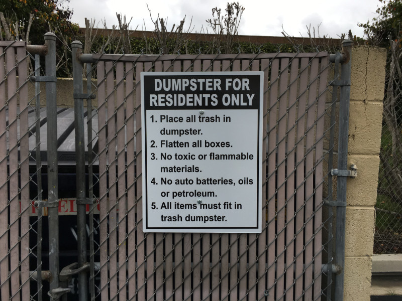 Dumpster signs