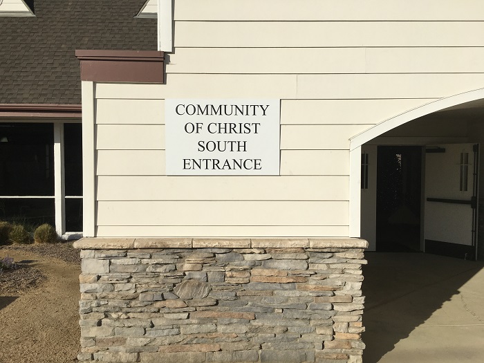 church entrance sign