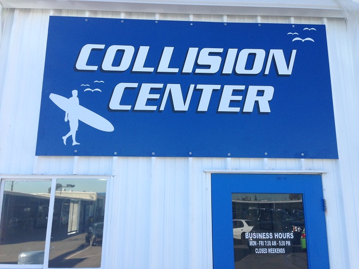 collision center sign