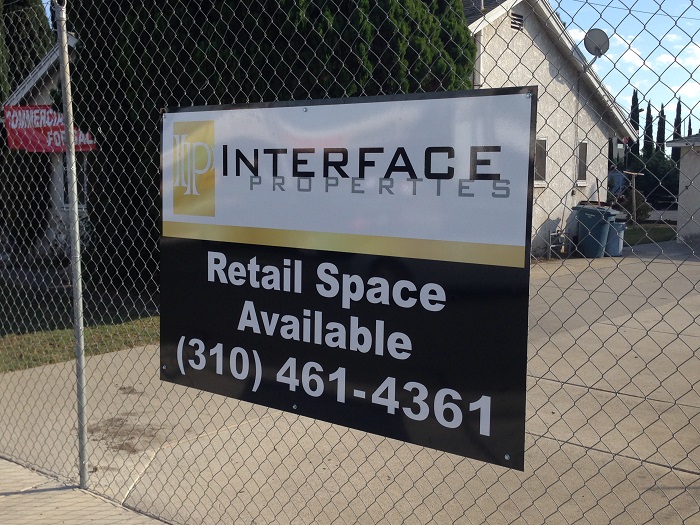 commercial fence sign