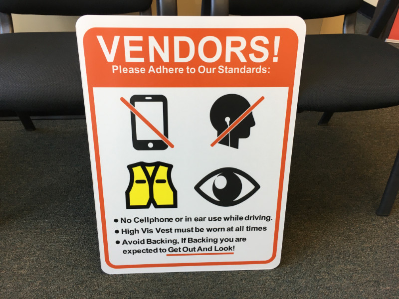 vendor safety sign