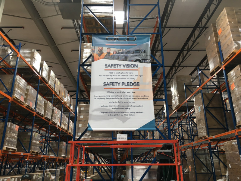 warehouse safety banners