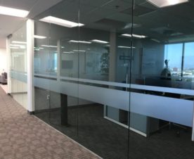 Frosted and etched vinyl window graphics in Orange County CA