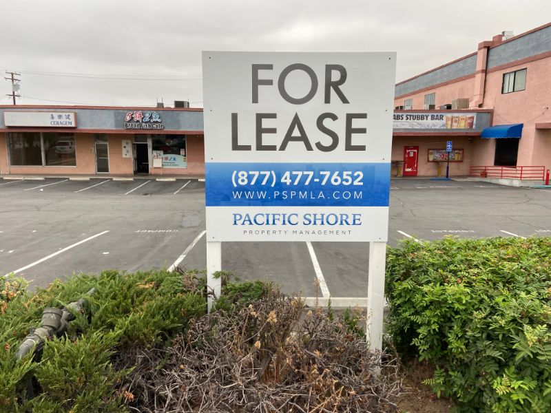 For Lease Commercial Property Signs in Rowland Heights CA