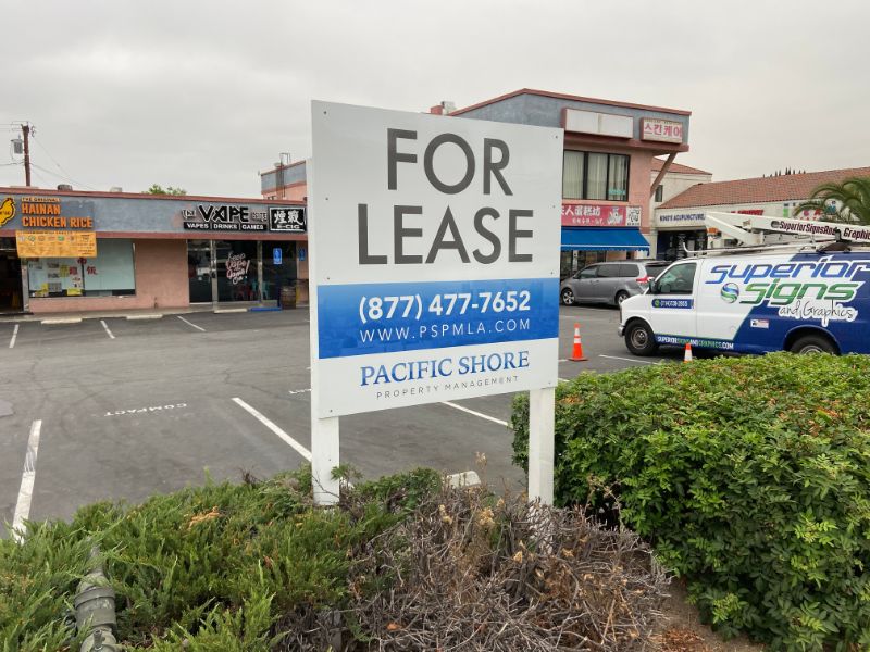 anti-graffiti “For Lease” signs in Rowland Heights CA