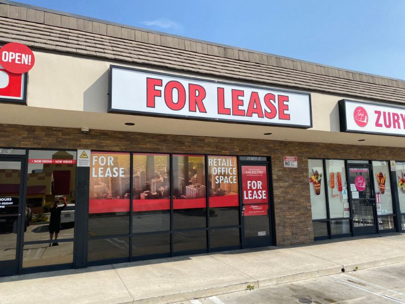 For Lease Window Graphics in Norwalk CA