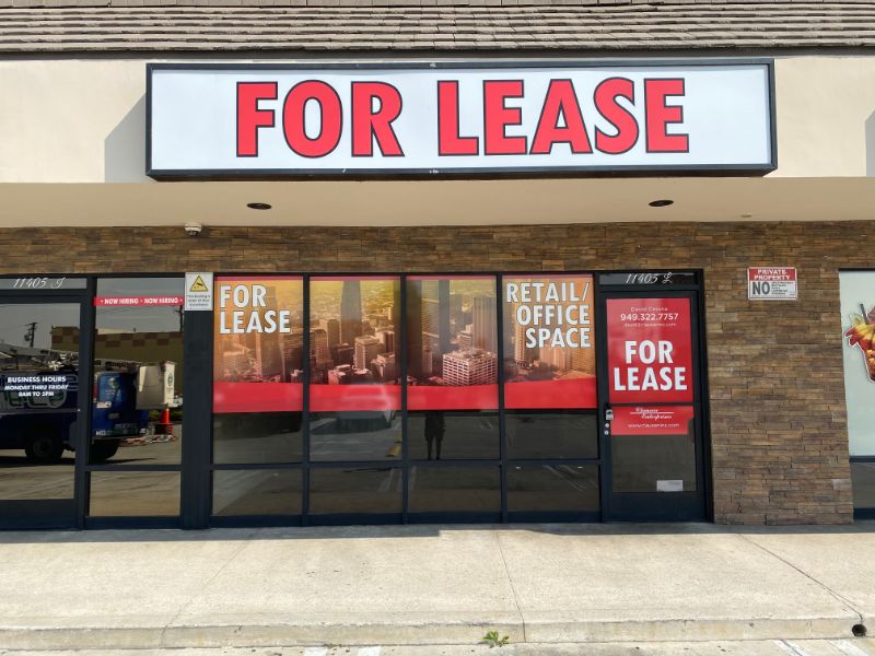 For Lease Window Graphics that are Graffiti Proof in Norwalk CA