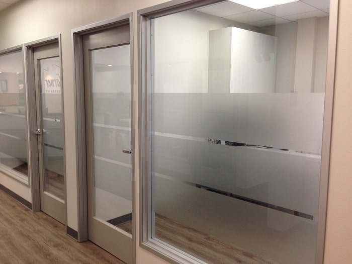 Frosted window vinyl for offices in orange county