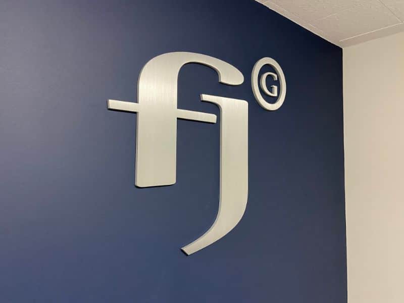 Brushed Aluminum Wall Logo Signs in Los Angeles CA
