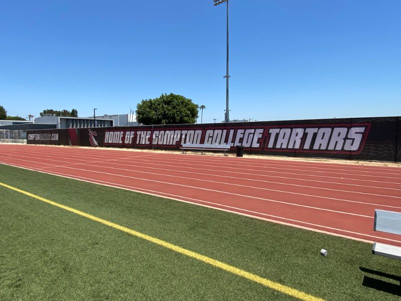 Mesh fence banners for college stadiums in LA County