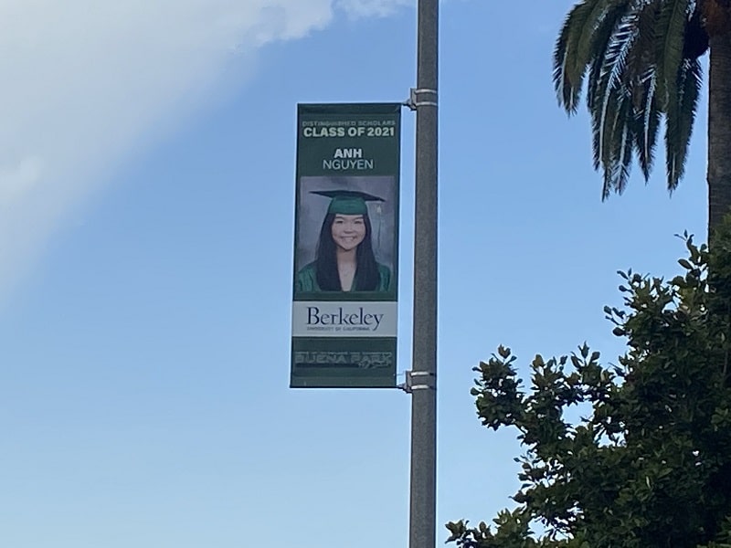 School Graduation Pole Banners in Buena Park CA