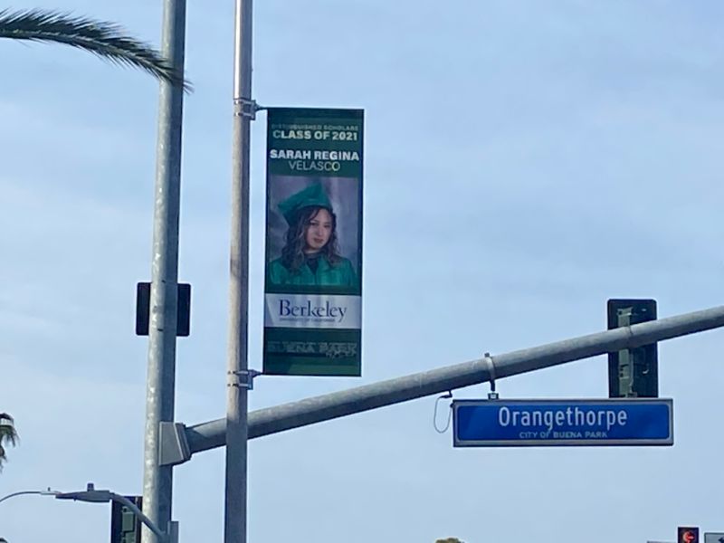Student Graduation Pole Banners in Orange County CA