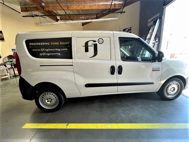 Commercial van decals and lettering in Los Angeles