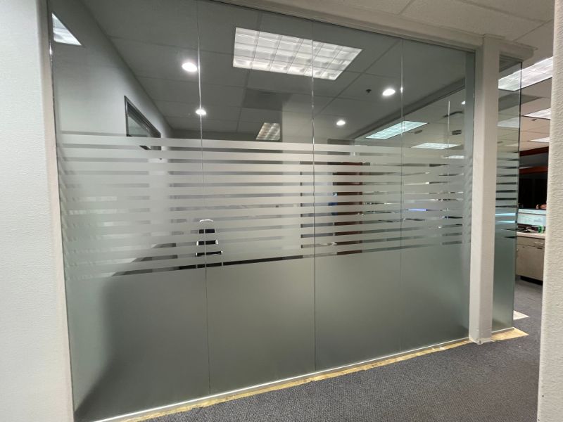 frosted glass graphics for offices in orange county ca
