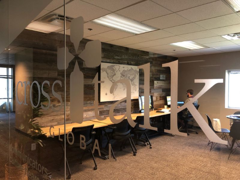 Frosted Vinyl Distraction Graphics for Offices in Orange County CA