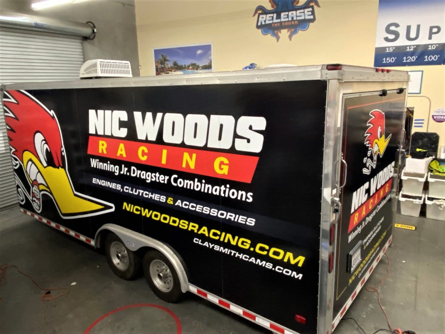 Vinyl Wrap for Utility Trailer in Buena Park, CA Advertises at Race Events