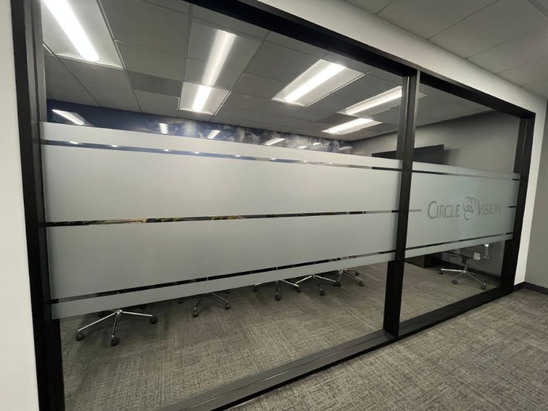 etched and frosted glass graphics for offices in tustin, ca