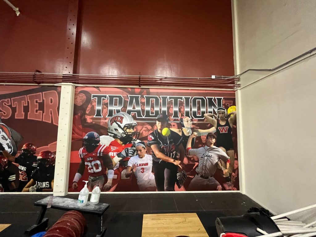 weightroom wall graphics and murals for schools in orange county, ca
