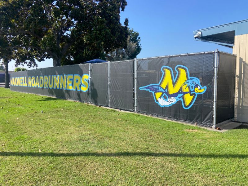 mesh fence banners for elementary schools in orange county, ca