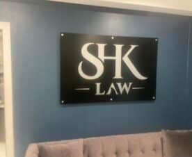 brushed metal wall logo signs for offices in los angeles, ca