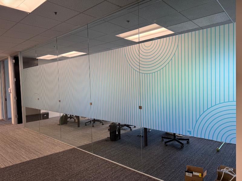 custom designed frosted glass graphics in irvine, ca