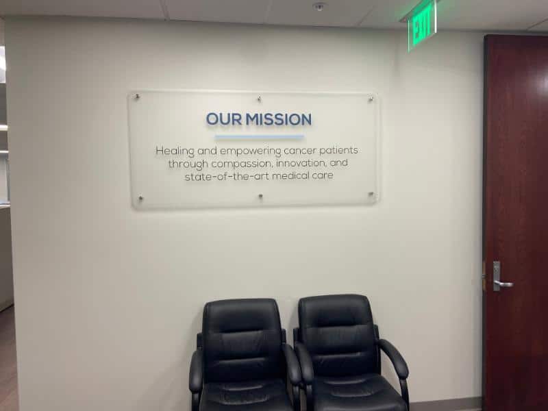 mission, vision, values signs for offices in orange county, ca