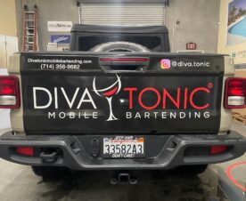 truck tailgate vinyl wraps for advertising in orange county, Ca