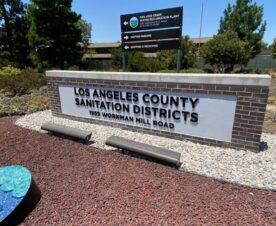 new aluminum dimensional letters for LA Sanitation Districts Monument sign in los angeles, ca