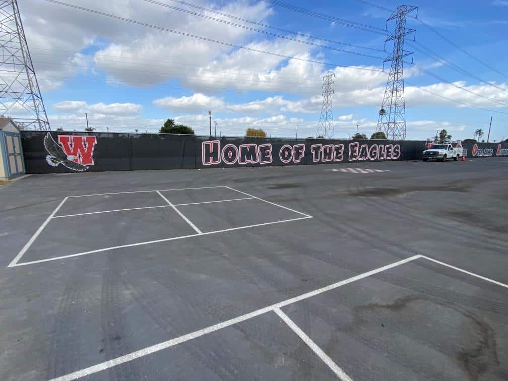 custom designed chain link fence banner wraps in orange county, ca