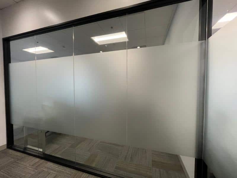 Frosted glass film treatment for offices in orange county, ca
