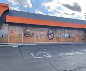 long lasting perforated window graphics in westminster, ca