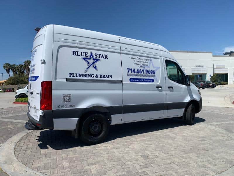 partial wraps and graphics for plumbing vans in fullerton, ca