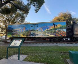 custom designed train car vinyl mural wrap in los angeles, ca