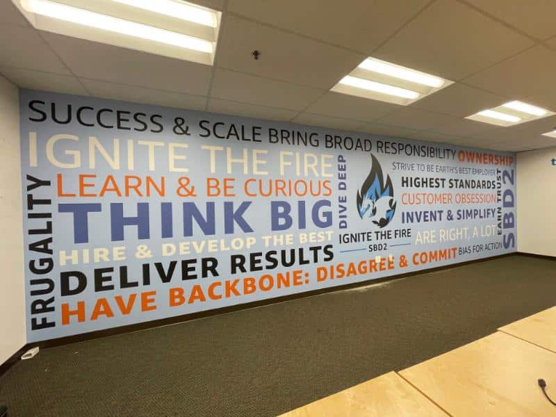 custom designed word wall graphics for offices in san bernardino, ca