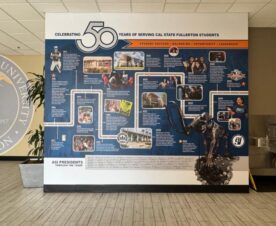CSUF 50th Anniversary Timeline Wall Wrap in fullerton, ca