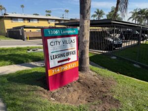 Monument signs for apartment communities in anaheim, ca