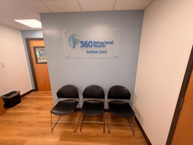 frosted acrylic wall logo panels on brushed wall standoffs in Torrance, CA