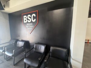 Acrylic lobby logos in orange, ca