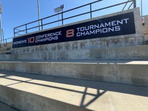 Cal State Fullerton Soccer field branding